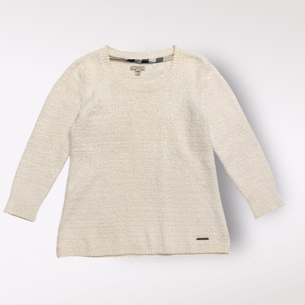 Burberry Brit Long Sleeve Crew Neck Sweater Womens Size M Cream‎